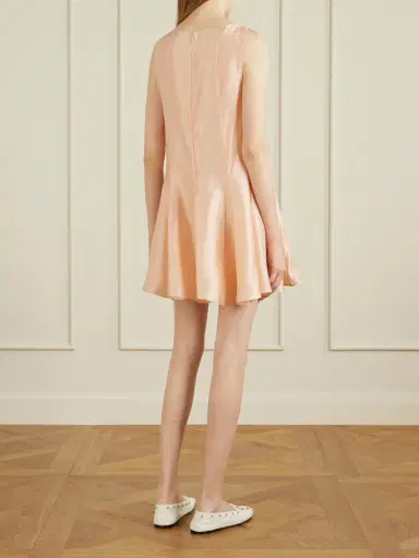 Khaite Mags Paneled Satin-twill Mini Dress | Thumbnail 3 Khaite Mags Paneled Satin-twill Mini Dress | Thumbnail 3