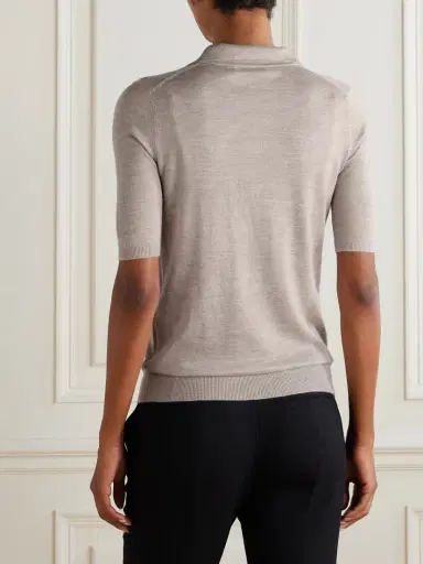 Gabriela Hearst Frank Cashmere And Silk-blend Polo Shirt | Thumbnail 4 Gabriela Hearst Frank Cashmere And Silk-blend Polo Shirt | Thumbnail 4