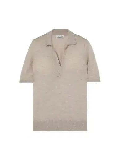 Gabriela Hearst Frank Cashmere And Silk-blend Polo Shirt | Thumbnail 1 Gabriela Hearst Frank Cashmere And Silk-blend Polo Shirt | Thumbnail 1