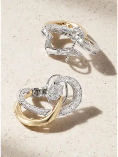 YEPREM 18-karat Yellow And White Gold Diamond Earrings | Thumbnail 3 YEPREM 18-karat Yellow And White Gold Diamond Earrings | Thumbnail 3
