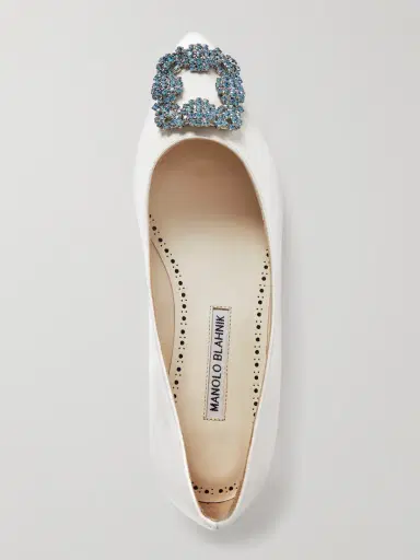 Manolo Blahnik Hangisiflat Crystal-embellished Satin Point-toe Flats | Thumbnail 5 Manolo Blahnik Hangisiflat Crystal-embellished Satin Point-toe Flats | Thumbnail 5