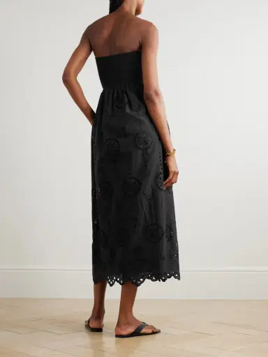 Matteau Strapless Broderie Anglaise Organic Cotton And Stretch-knit Midi Dress | Thumbnail 3 Matteau Strapless Broderie Anglaise Organic Cotton And Stretch-knit Midi Dress | Thumbnail 3