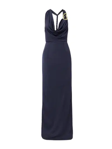 Rebecca Vallance Ayesha Draped Embellished Stretch Satin-jersey Halterneck Gown | Thumbnail 1 Rebecca Vallance Ayesha Draped Embellished Stretch Satin-jersey Halterneck Gown | Thumbnail 1