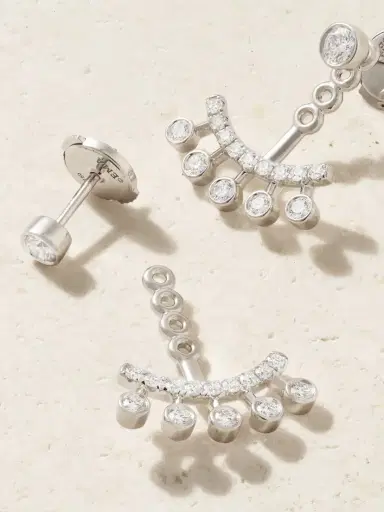 De Beers London Dewdrop Jacket 18-karat White Gold Diamond Earrings | Thumbnail 3 De Beers London Dewdrop Jacket 18-karat White Gold Diamond Earrings | Thumbnail 3