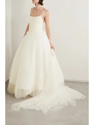 Danielle Frankel Guinevere Shirred Grosgrain-trimmed Tulle Gown | Thumbnail 2 Danielle Frankel Guinevere Shirred Grosgrain-trimmed Tulle Gown | Thumbnail 2