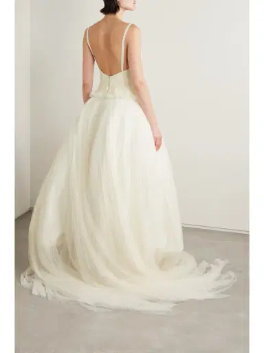 Danielle Frankel Guinevere Shirred Grosgrain-trimmed Tulle Gown | Thumbnail 3 Danielle Frankel Guinevere Shirred Grosgrain-trimmed Tulle Gown | Thumbnail 3