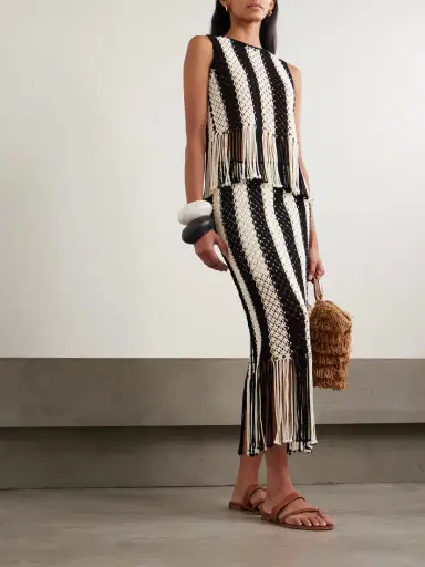 Zimmermann Wanderlust Fringed Striped Macramé Cotton Top | Thumbnail 2 Zimmermann Wanderlust Fringed Striped Macramé Cotton Top | Thumbnail 2