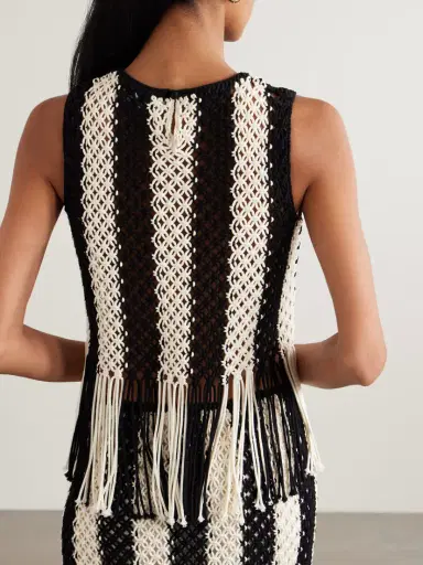 Zimmermann Wanderlust Fringed Striped Macramé Cotton Top | Thumbnail 4 Zimmermann Wanderlust Fringed Striped Macramé Cotton Top | Thumbnail 4