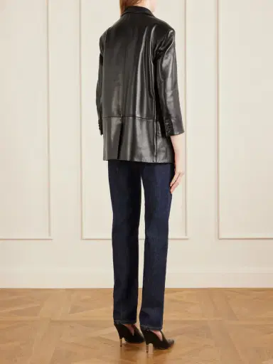 Khaite Asymmetric Paneled Leather Blazer | Thumbnail 3 Khaite Asymmetric Paneled Leather Blazer | Thumbnail 3