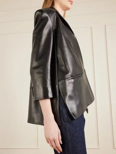 Khaite Asymmetric Paneled Leather Blazer | Thumbnail 5 Khaite Asymmetric Paneled Leather Blazer | Thumbnail 5