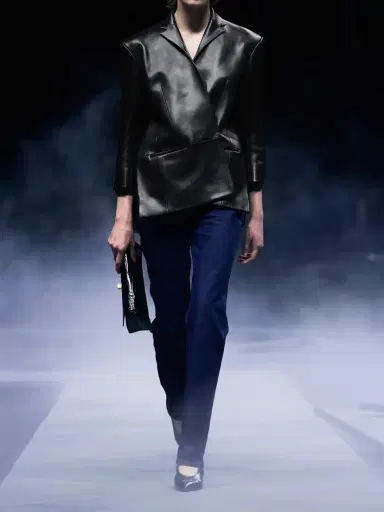 Khaite Asymmetric Paneled Leather Blazer | Thumbnail 6 Khaite Asymmetric Paneled Leather Blazer | Thumbnail 6