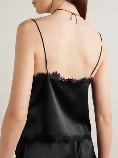 DÔEN Loure Lace-trimmed Silk-satin Top | Thumbnail 3 DÔEN Loure Lace-trimmed Silk-satin Top | Thumbnail 3