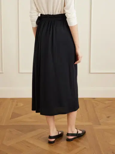 TOTEME Organic Cotton And Silk-blend Wrap Midi Skirt | Thumbnail 4 TOTEME Organic Cotton And Silk-blend Wrap Midi Skirt | Thumbnail 4