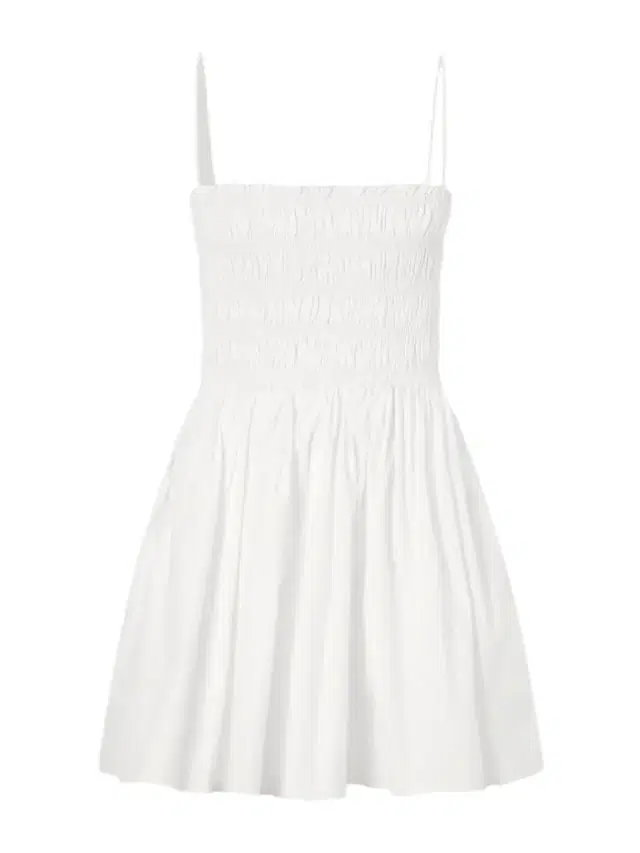 Shirred Cotton Mini Dress Shirred Cotton Mini Dress
