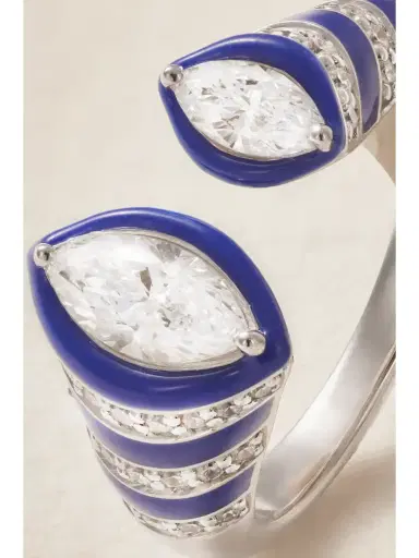 Kamyen 18-karat White Gold, Enamel And Diamond Ring | Thumbnail 4 Kamyen 18-karat White Gold, Enamel And Diamond Ring | Thumbnail 4