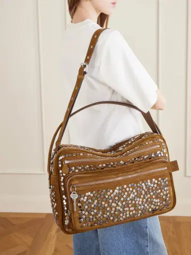 Acne Studios Camero Camera Embellished Suede Shoulder Bag | Thumbnail 3 Acne Studios Camero Camera Embellished Suede Shoulder Bag | Thumbnail 3
