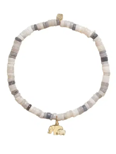 Sydney Evan Elephant Family 14-karat Gold, Enamel, Opal And Diamond Bracelet | Thumbnail 1 Sydney Evan Elephant Family 14-karat Gold, Enamel, Opal And Diamond Bracelet | Thumbnail 1