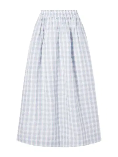 SKALL Pleated Checked Linen Midi Skirt | Thumbnail 1 SKALL Pleated Checked Linen Midi Skirt | Thumbnail 1