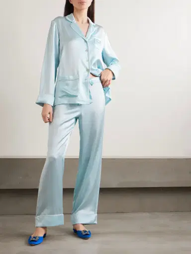 Olivia von Halle Coco Silk-satin Pajama Set | Thumbnail 2 Olivia von Halle Coco Silk-satin Pajama Set | Thumbnail 2