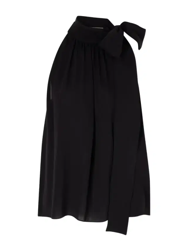 Bow-embellished Silk-georgette Top Bow-embellished Silk-georgette Top