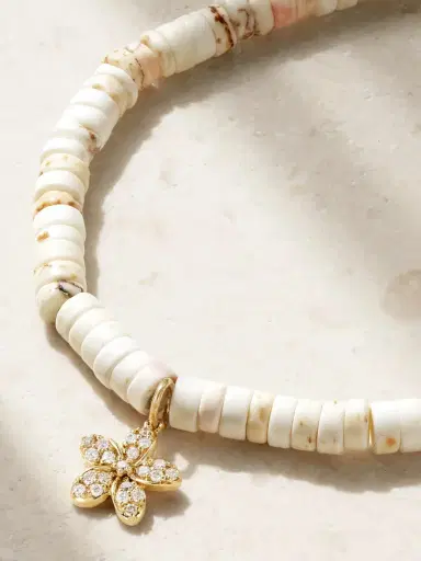 Sydney Evan Small Plumeria 14-karat Gold, Turquoise And Diamond Bracelet | Thumbnail 3 Sydney Evan Small Plumeria 14-karat Gold, Turquoise And Diamond Bracelet | Thumbnail 3