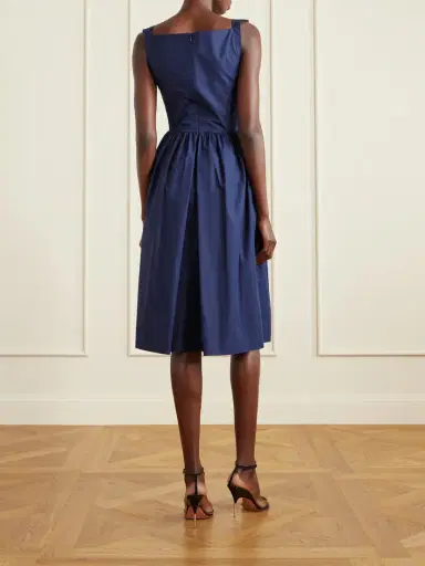 Vivienne Westwood Sunday Gathered Cotton-poplin Midi Dress - Navy | Thumbnail 3 Vivienne Westwood Sunday Gathered Cotton-poplin Midi Dress - Navy | Thumbnail 3
