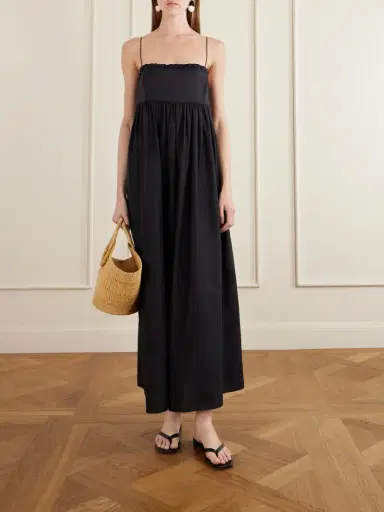 Matteau Empire Ruffled Cotton-poplin Midi Dress | Thumbnail 2 Matteau Empire Ruffled Cotton-poplin Midi Dress | Thumbnail 2
