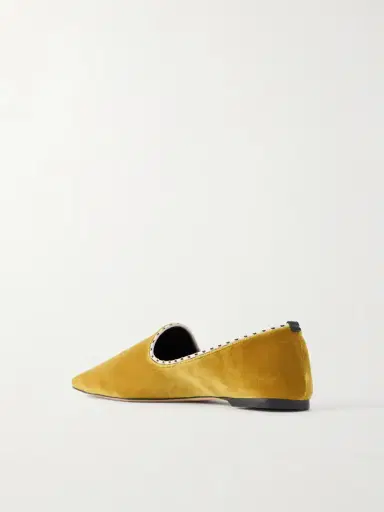 TOTEME Leather-trimmed Velvet Slippers | Thumbnail 3 TOTEME Leather-trimmed Velvet Slippers | Thumbnail 3