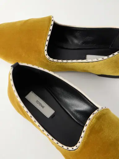 TOTEME Leather-trimmed Velvet Slippers | Thumbnail 5 TOTEME Leather-trimmed Velvet Slippers | Thumbnail 5