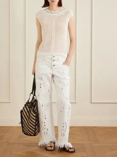 Isabel Marant Metorie Embellished Crochet Cotton-blend Tank | Thumbnail 2 Isabel Marant Metorie Embellished Crochet Cotton-blend Tank | Thumbnail 2