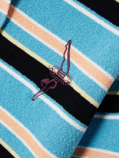 Rabanne Embroidered Striped Cotton-blend Terry Polo Shirt | Thumbnail 4 Rabanne Embroidered Striped Cotton-blend Terry Polo Shirt | Thumbnail 4