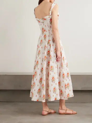 DÔEN Clea Ruffled Floral-print Organic Cotton Midi Dress | Thumbnail 3 DÔEN Clea Ruffled Floral-print Organic Cotton Midi Dress | Thumbnail 3