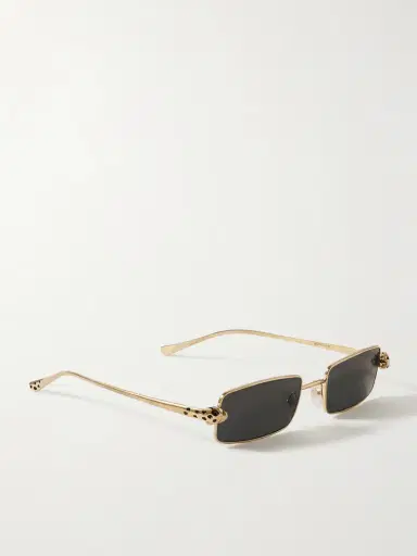 Cartier Eyewear Panthère Rectangle-frame Crystal-embellished Gold-tone Sunglasses | Thumbnail 3 Cartier Eyewear Panthère Rectangle-frame Crystal-embellished Gold-tone Sunglasses | Thumbnail 3