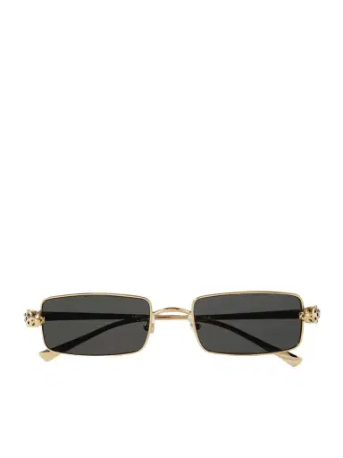 Cartier Eyewear Panthère Rectangle-frame Crystal-embellished Gold-tone Sunglasses | Thumbnail 1 Cartier Eyewear Panthère Rectangle-frame Crystal-embellished Gold-tone Sunglasses | Thumbnail 1
