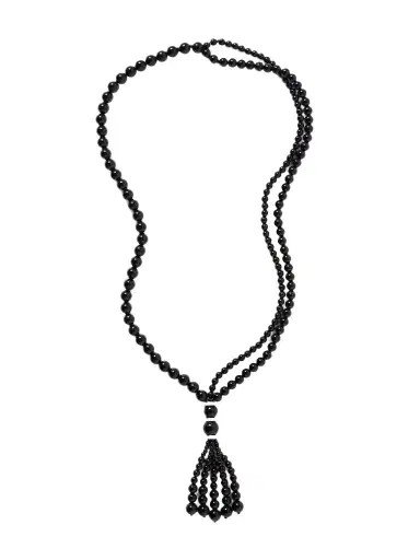 Le Sundial Venice Opera Tasseled Onyx And Silver Necklace | Thumbnail 1 Le Sundial Venice Opera Tasseled Onyx And Silver Necklace | Thumbnail 1