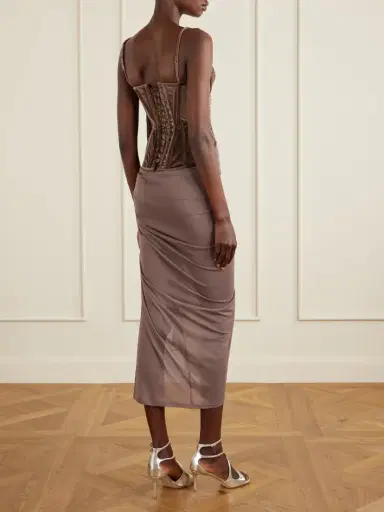 Wiederhoeft Embellished Draped Knitted Midi Skirt | Thumbnail 4 Wiederhoeft Embellished Draped Knitted Midi Skirt | Thumbnail 4