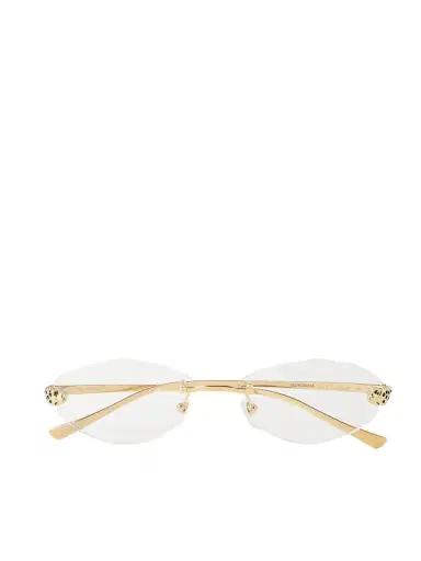 Cartier Eyewear Panthère De Cartier Hexagon-frame Gold-tone Optical Glasses | Thumbnail 1 Cartier Eyewear Panthère De Cartier Hexagon-frame Gold-tone Optical Glasses | Thumbnail 1