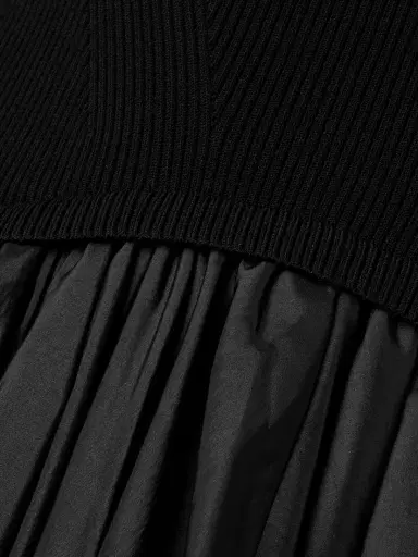 Simkhai Kenlie Ribbed-knit And Taffeta Midi Dress | Thumbnail 4 Simkhai Kenlie Ribbed-knit And Taffeta Midi Dress | Thumbnail 4