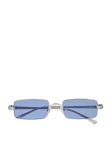 Cartier Eyewear Panthère Rectangle-frame Crystal-embellished Silver-tone Sunglasses | Thumbnail 1 Cartier Eyewear Panthère Rectangle-frame Crystal-embellished Silver-tone Sunglasses | Thumbnail 1