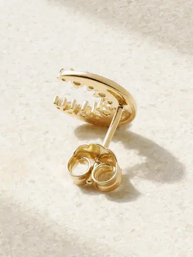 Sydney Evan Crescent Moon 14-karat Gold Diamond Single Earring | Thumbnail 3 Sydney Evan Crescent Moon 14-karat Gold Diamond Single Earring | Thumbnail 3
