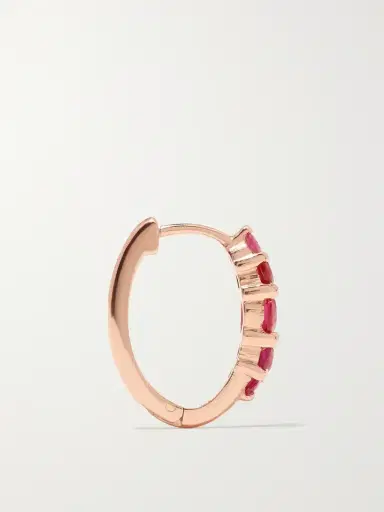 Ileana Makri Rivulet Medium 18-karat Rose Gold Ruby Hoop Earrings | Thumbnail 3 Ileana Makri Rivulet Medium 18-karat Rose Gold Ruby Hoop Earrings | Thumbnail 3