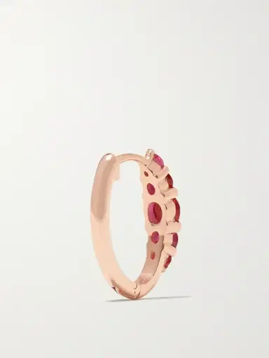 Ileana Makri Rivulet Medium 18-karat Rose Gold Ruby Hoop Earrings | Thumbnail 4 Ileana Makri Rivulet Medium 18-karat Rose Gold Ruby Hoop Earrings | Thumbnail 4