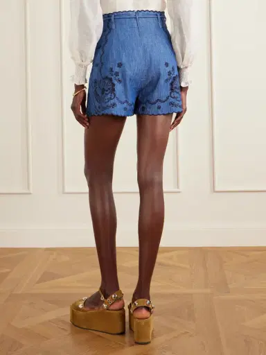 Zimmermann Aster Scalloped Embroidered Denim Shorts | Thumbnail 3 Zimmermann Aster Scalloped Embroidered Denim Shorts | Thumbnail 3