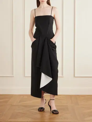 Givenchy Asymmetric Wool And Mohair-blend Midi Wrap Dress | Thumbnail 2 Givenchy Asymmetric Wool And Mohair-blend Midi Wrap Dress | Thumbnail 2