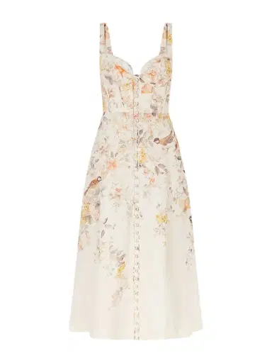 Zimmermann Printed Linen Midi Dress | Thumbnail 1 Zimmermann Printed Linen Midi Dress | Thumbnail 1