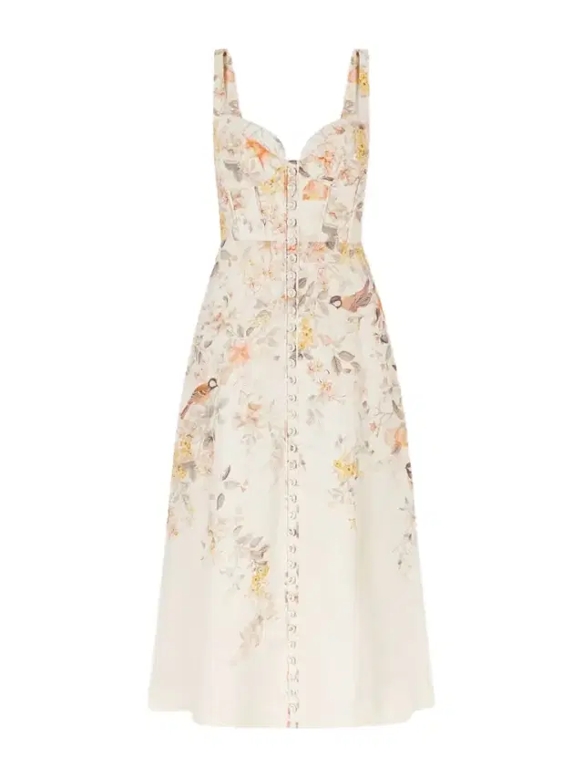 Printed Linen Midi Dress Printed Linen Midi Dress
