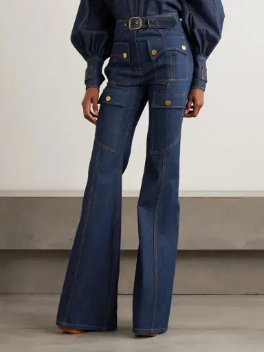Zimmermann Luna Buckled Flared Cargo Jeans | Thumbnail 3 Zimmermann Luna Buckled Flared Cargo Jeans | Thumbnail 3