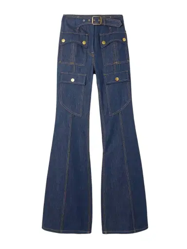 Zimmermann Luna Buckled Flared Cargo Jeans | Thumbnail 1 Zimmermann Luna Buckled Flared Cargo Jeans | Thumbnail 1