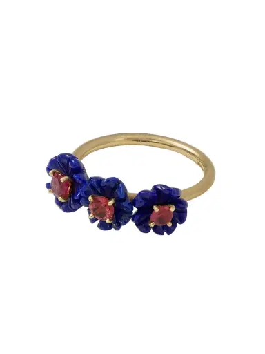 Irene Neuwirth Botanical 18-karat, Lapis Lazuli And Tourmaline Ring | Thumbnail 1 Irene Neuwirth Botanical 18-karat, Lapis Lazuli And Tourmaline Ring | Thumbnail 1