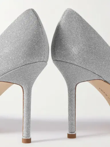 Manolo Blahnik Hangisi 90 Crystal-embellished Glittered Satin Pumps | Thumbnail 4 Manolo Blahnik Hangisi 90 Crystal-embellished Glittered Satin Pumps | Thumbnail 4